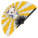 Cute Funny Cow Holding Knife Bamboo Hand Fan