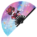 Cute Devil Cartoon Chibi Bamboo Hand Fan