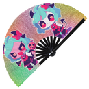 Cute Devil Cartoon Chibi | foldable bamboo gifts Festival accessories Rave handheld event Clack Hand Fan