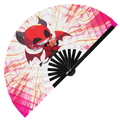 Cute Devil Cartoon Chibi | foldable bamboo gifts Festival accessories Rave handheld event Clack Hand Fan