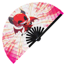 Cute Devil Cartoon Chibi Bamboo Hand Fan