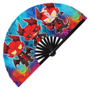 Cute Devil Cartoon Chibi Bamboo Hand Fan
