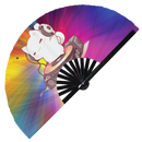 Cute Dj Cat Bamboo Hand Fan