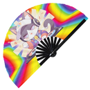 Cute Dj Cat Bamboo Hand Fan