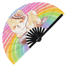 Cute Dj Dog Bamboo Hand Fan