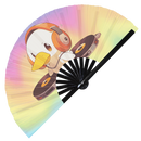 Cute Dj Duck Bamboo Hand Fan