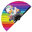 Cute Dj Duck Bamboo Hand Fan