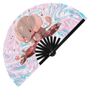Cute Dj Elephant Bamboo Hand Fan