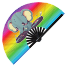 Cute Dj Elephant Bamboo Hand Fan
