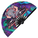 Cute Dj Elephant Bamboo Hand Fan