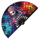 Cute Dj Grim Reaper Bamboo Hand Fan