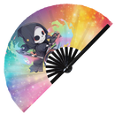Cute Dj Grim Reaper Bamboo Hand Fan