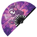 Cute Dj Grim Reaper Funny Cartoon Party Angel of Death | Hand Fan foldable bamboo gifts Festival accessories Rave handheld event Clack fans