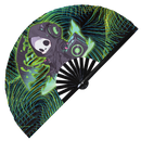 Cute Dj Grim Reaper Funny Cartoon Party Angel of Death | Hand Fan foldable bamboo gifts Festival accessories Rave handheld event Clack fans