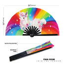 Cute Dj Cat Bamboo Hand Fan