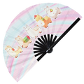 Cute Chibi Cartoon Llama | foldable bamboo gifts Festival accessories Rave handheld event Clack Hand Fan