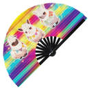 Cute Llama Chibi Cartoons hand fan foldable bamboo circuit rave hand fans party gear gifts music festival accessories