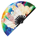 Cute Chibi Cartoon Llama Bamboo Hand Fan