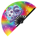 Cute Dj Racoon Funny Cartoon Party Racoons | Hand Fan foldable bamboo gifts Festival accessories Rave handheld event Clack fans