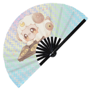 Cute Dj Sheep Party Lamb Bamboo Hand Fan
