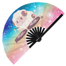 Cute Dj Sheep Party Lamb Bamboo Hand Fan