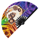 Cute Dj Sheep Party Lamb Bamboo Hand Fan