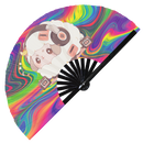 Cute Dj Sheep Party Lamb Bamboo Hand Fan