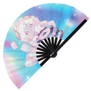 Cute Dj Sheep Party Lamb Bamboo Hand Fan