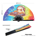 Cute Dj Party Sloth Bamboo Hand Fan