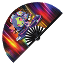 Cute Dj Undead Zombie Bamboo Hand Fan