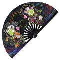 Cute Dj Zombie Party Undead | Hand Fan foldable bamboo gifts Festival accessories Rave handheld event Clack fan