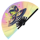 Cute Dj Undead Zombie Bamboo Hand Fan