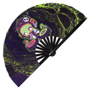 Cute Dj Undead Zombie Bamboo Hand Fan