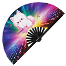 Cute Funny Dog Holding Knife Bamboo Hand Fan