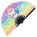 Cute Funny Dog Holding Knife Bamboo Hand Fan