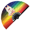 Cute Funny Dog Holding Knife Bamboo Hand Fan