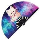 Cute Funny Dog Holding Knife Bamboo Hand Fan