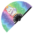 Cute Funny Dog Holding Knife Bamboo Hand Fan