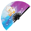 Cute Duck Boba Tea Kawaii Bamboo Hand Fan