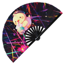Cute Duck Boba Tea Kawaii Bamboo Hand Fan