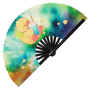 Cute Duck Boba Tea Kawaii Bamboo Hand Fan