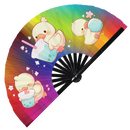 Cute Duck Boba Tea Kawaii Bamboo Hand Fan
