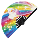 Cute Duck Boba Tea Kawaii | Hand Fan foldable bamboo gifts Festival accessories Rave handheld event Clack fan