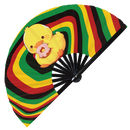 Cute Funny Duck Eating Donut Bamboo Hand Fan