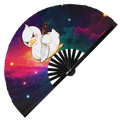 Cute Funny Duck Holding Knife I Choose Violence Murder Duckling | Hand Fan foldable bamboo gifts Festival accessories Rave handheld event