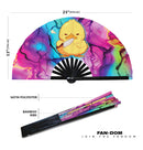 Cute Funny Duck Holding Knife Bamboo Hand Fan