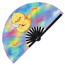 Cute Funny Duck Holding Knife Bamboo Hand Fan