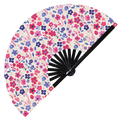 Cute Flowers Floral Pattern Bamboo Hand Fan