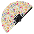 Cute Flowers Floral Pattern Bamboo Hand Fan