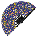 Cute Flowers Floral Pattern Bamboo Hand Fan